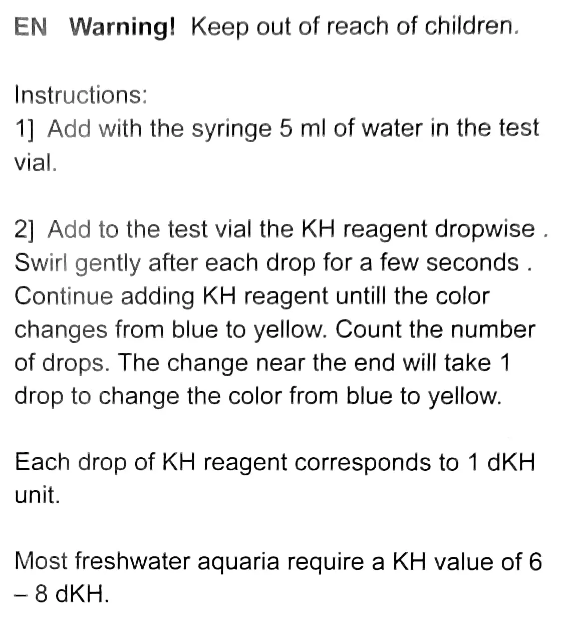 SALIFERT Carbonate Hardness Profi Test kit for freshwater (Alkalinity, KH)