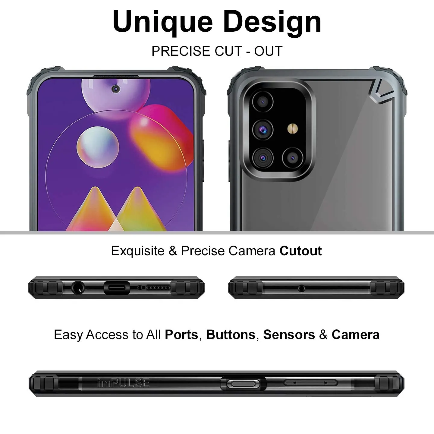 Samsung Galaxy M31S Back Cover Case | Impulse - Moon Gray