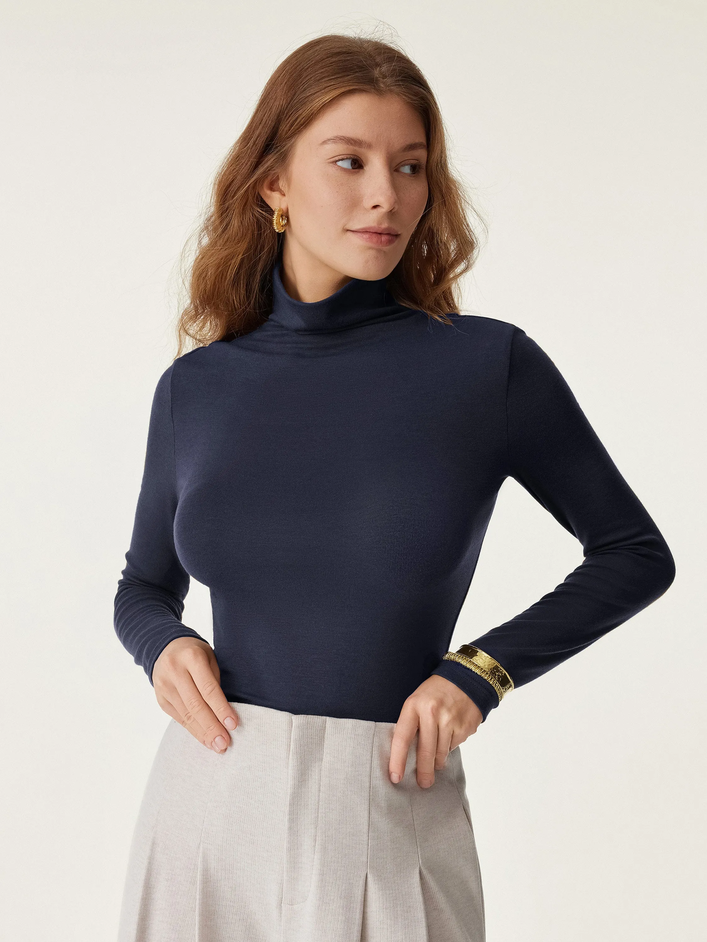 Second Skin Luxe Turtleneck Top