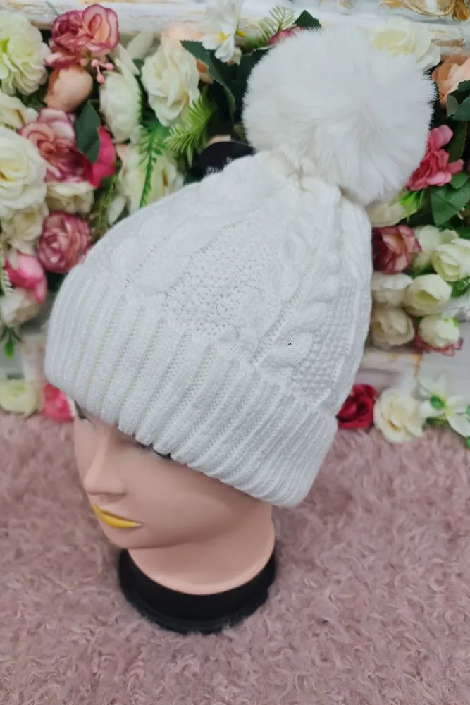 Soft Feel Knit Single Pom Pom Beanie Hat