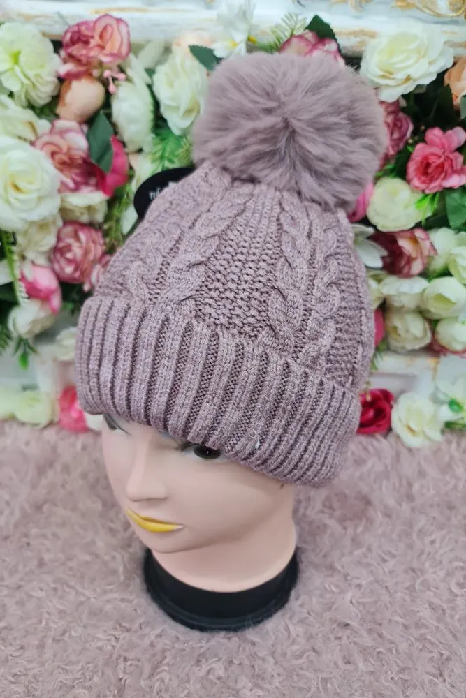 Soft Feel Knit Single Pom Pom Beanie Hat