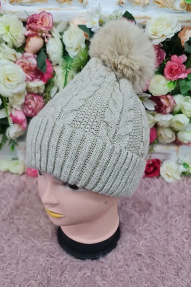 Soft Feel Knit Single Pom Pom Beanie Hat