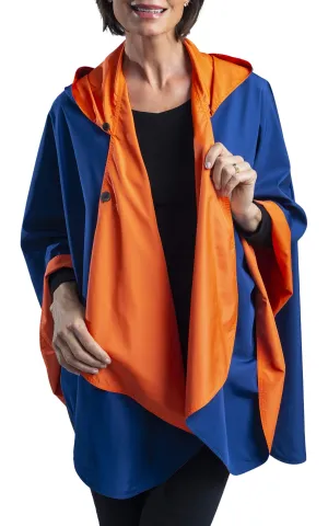 SpiritCaper Navy Blue & Orange Wind & Rainproof Sports Cape