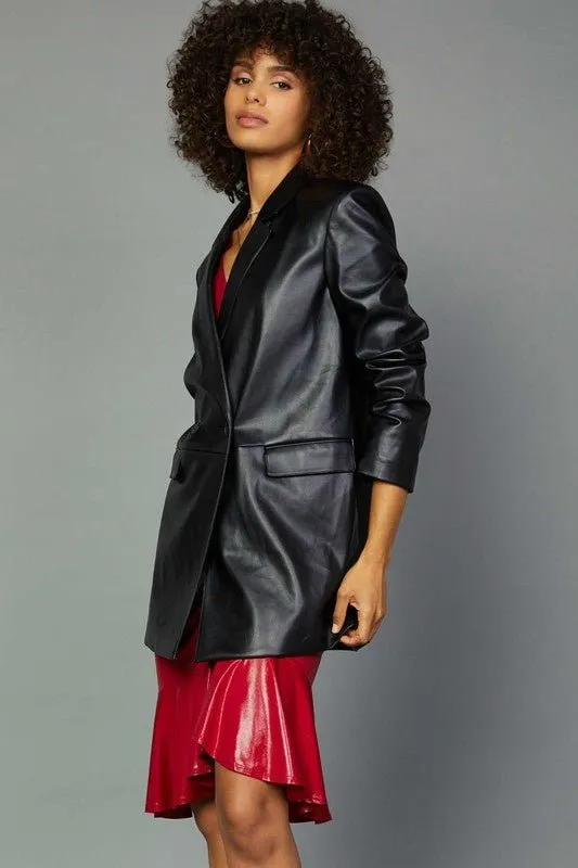 Stevie Faux Leather Blazer - FINAL SALE