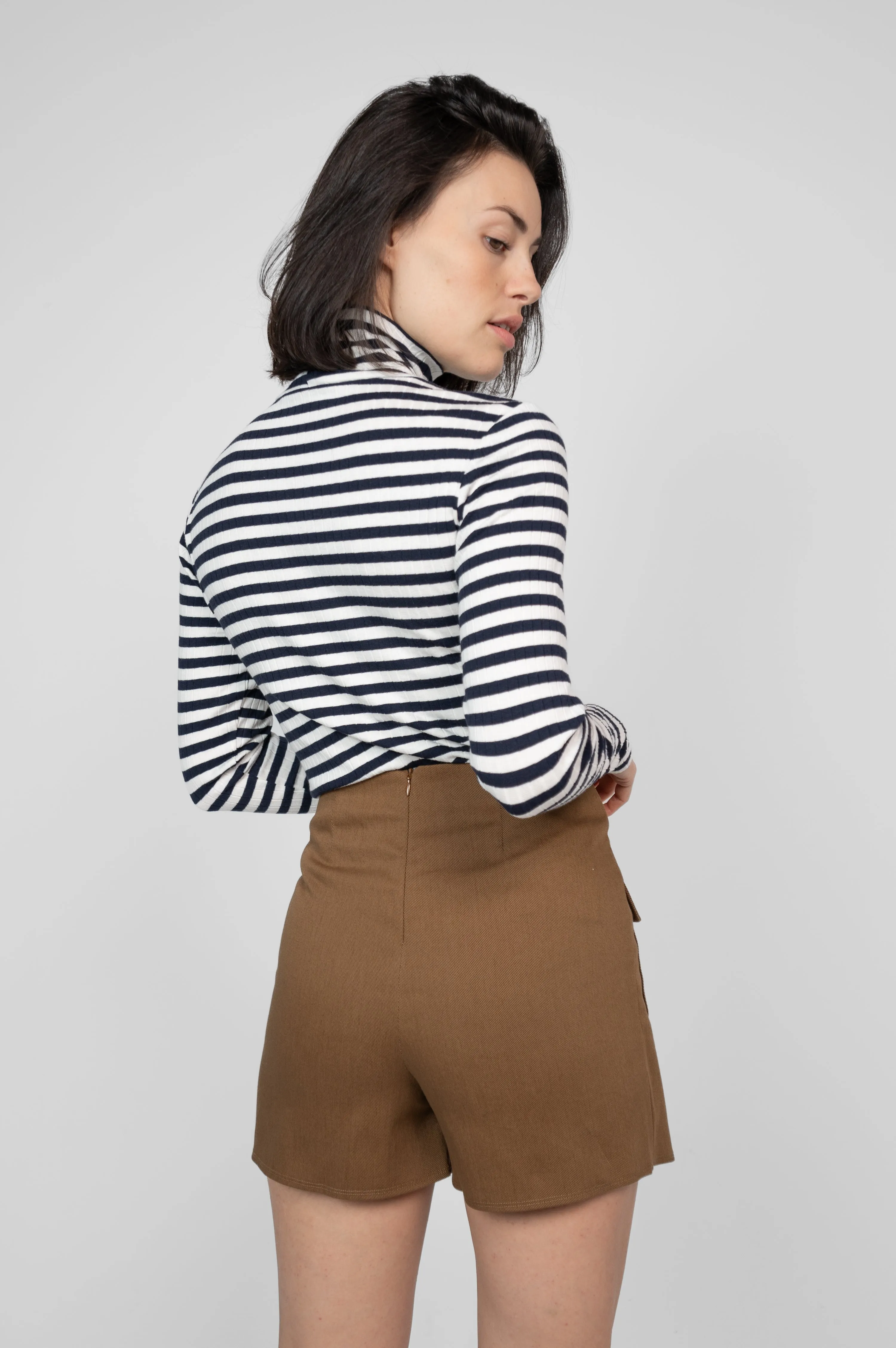 Striped Longsleeve Turtleneck Navy/White