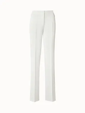 Structured Cotton Silk Double-Face Straight Leg Pants