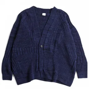 Tamaki Niime Wool Blend Button Cardigan - Blue Night