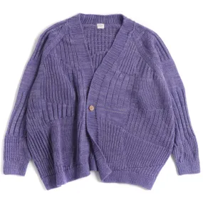 Tamaki Niime Wool Blend Button Cardigan - Dancing Lilacs