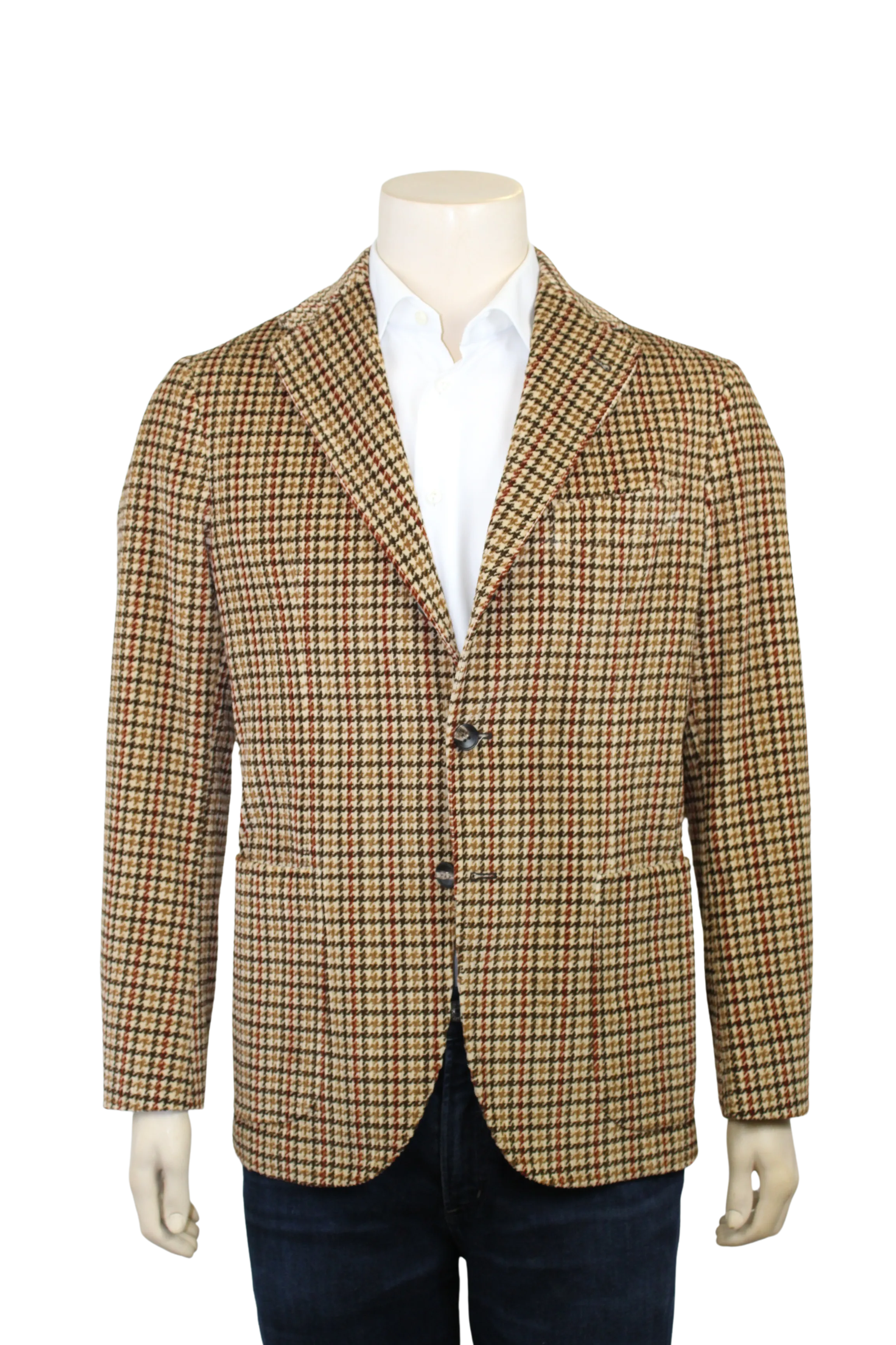 Tan Corduroy Plaid Sport Coat