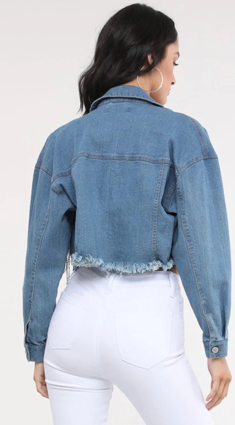 The Drip Cropped Jean Jacket