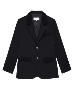 The Great Velvet Trimmed Smoking Jacket in Black