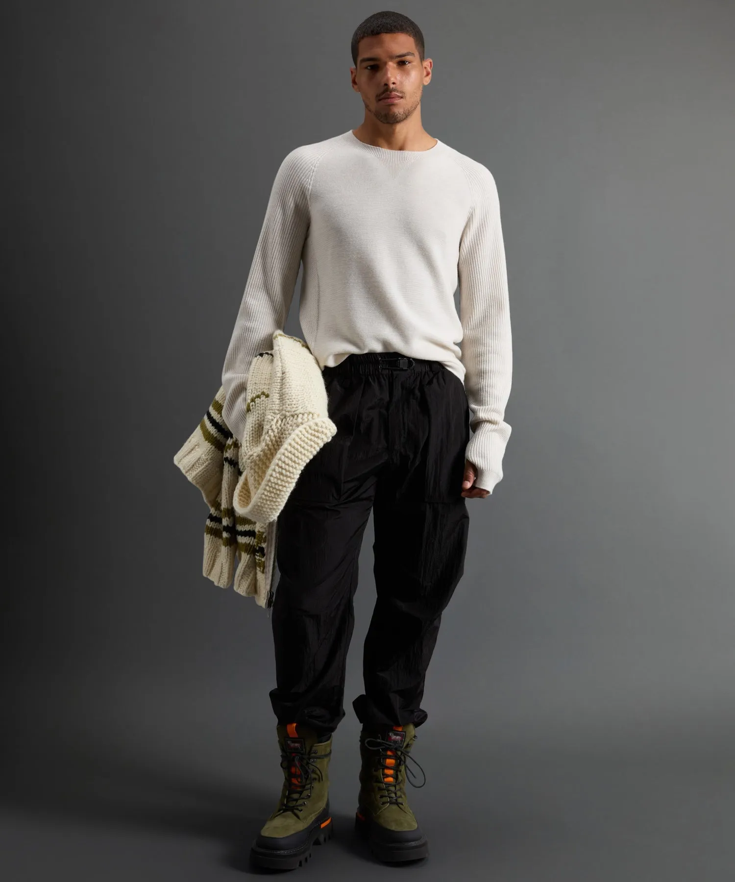 Todd Snyder X Woolrich Technical Merino Crewneck in Cream