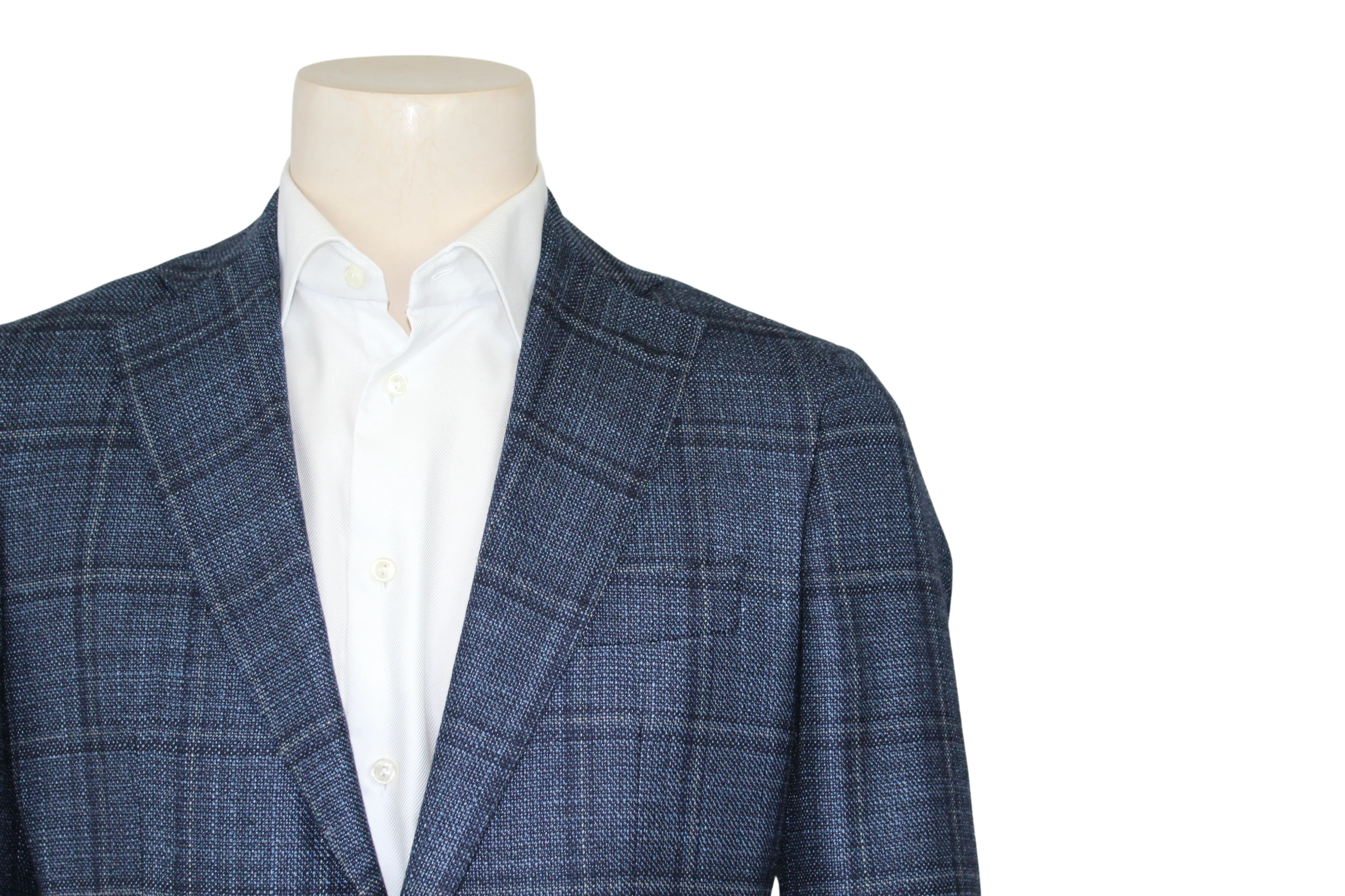 Tonal Blue Plaid Sport Coat