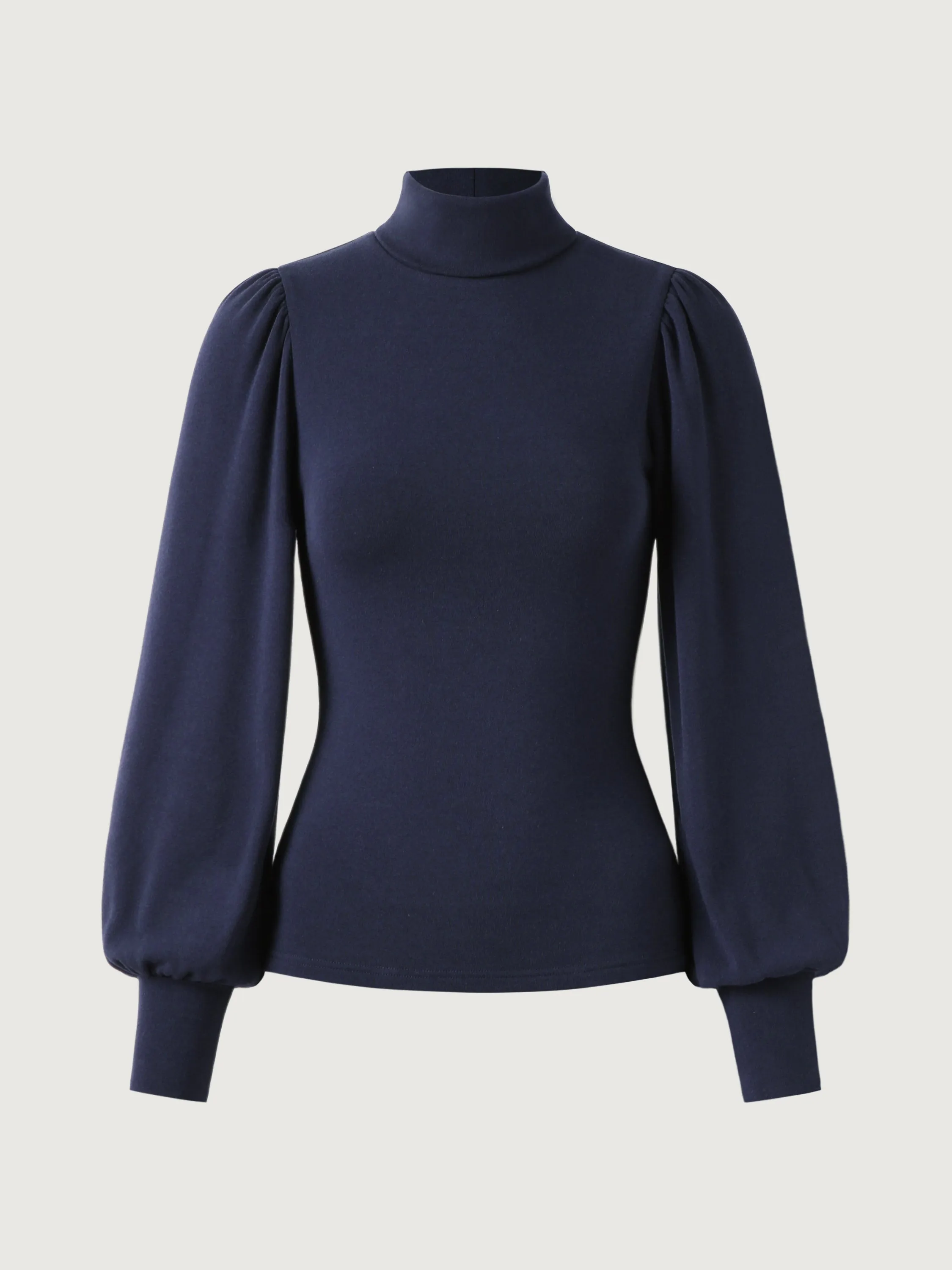 Turtleneck Puff Sleeve Top