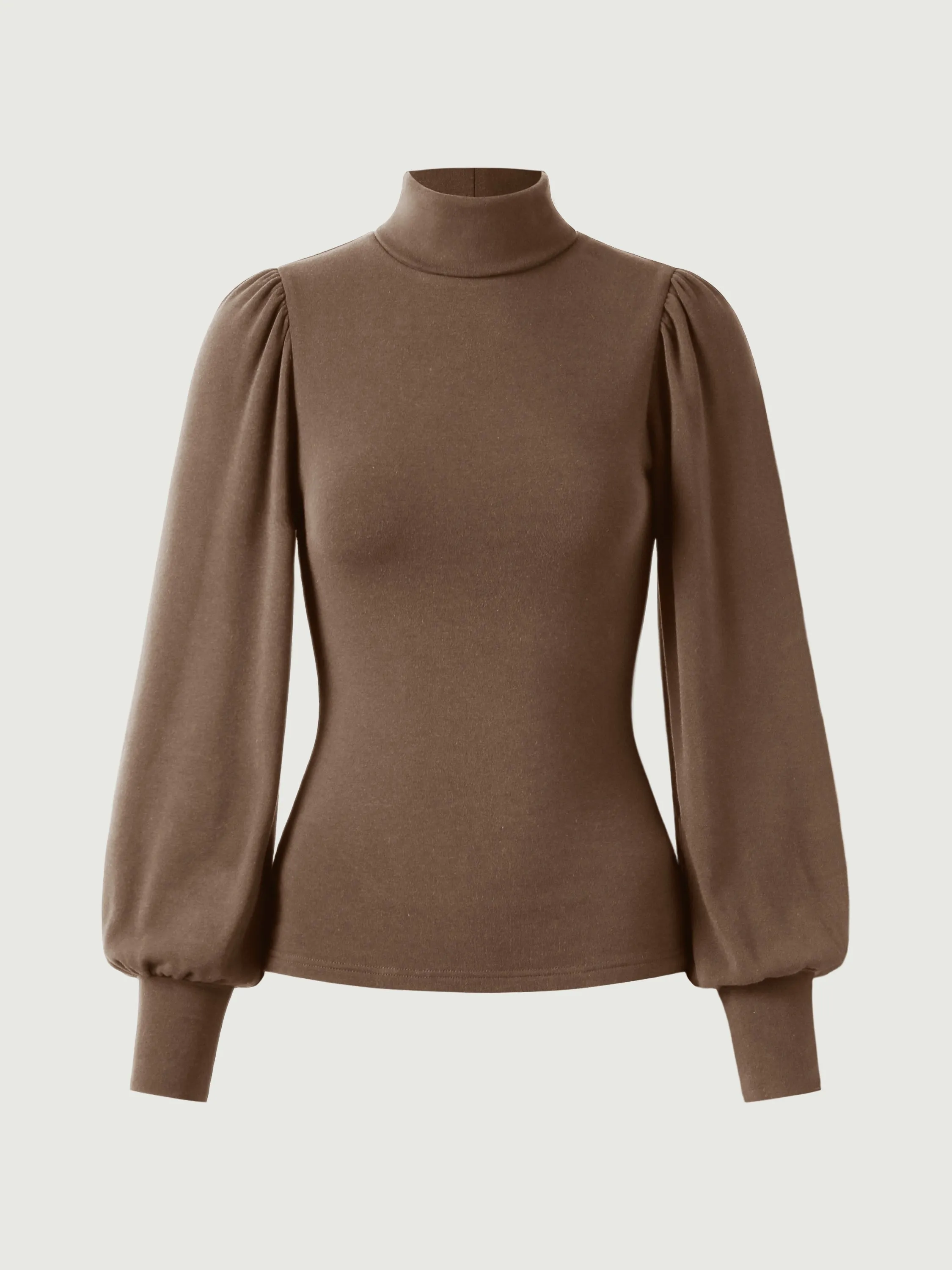 Turtleneck Puff Sleeve Top