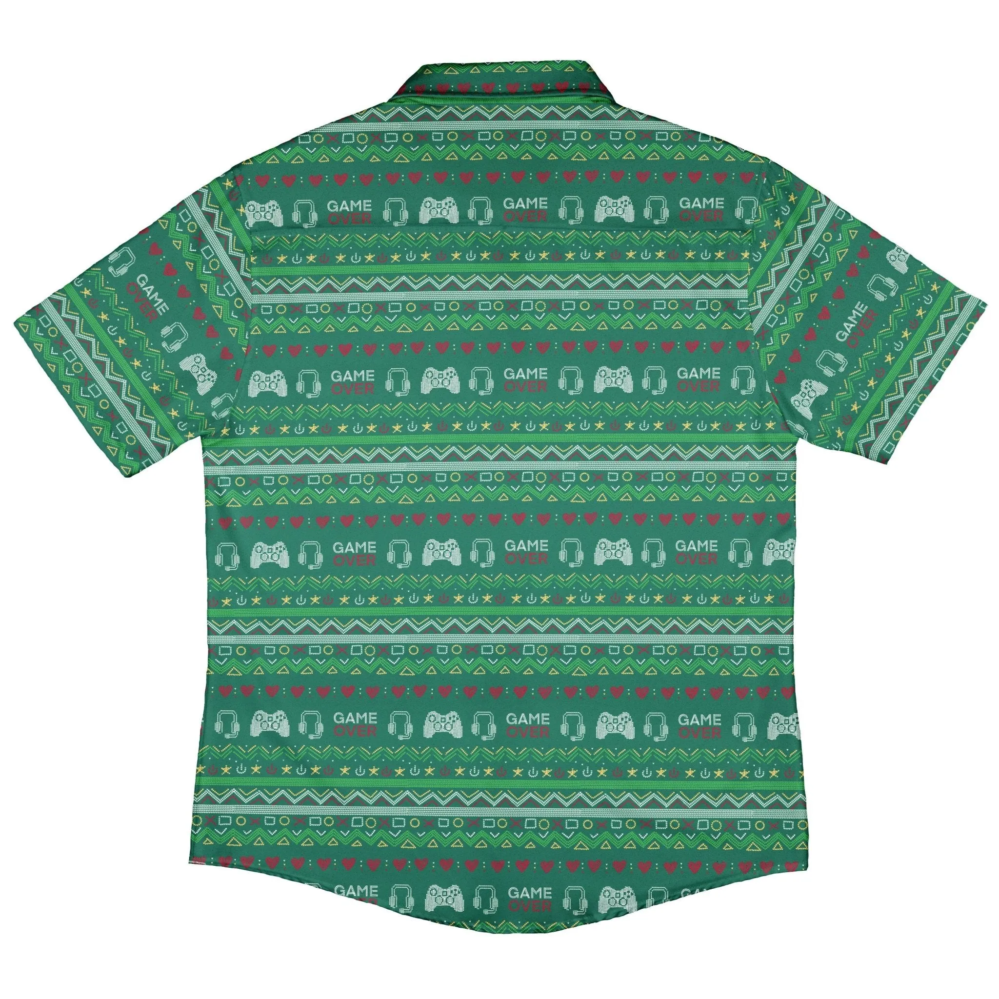 Ugly Christmas Sweater Video Gamer Button Up Shirt