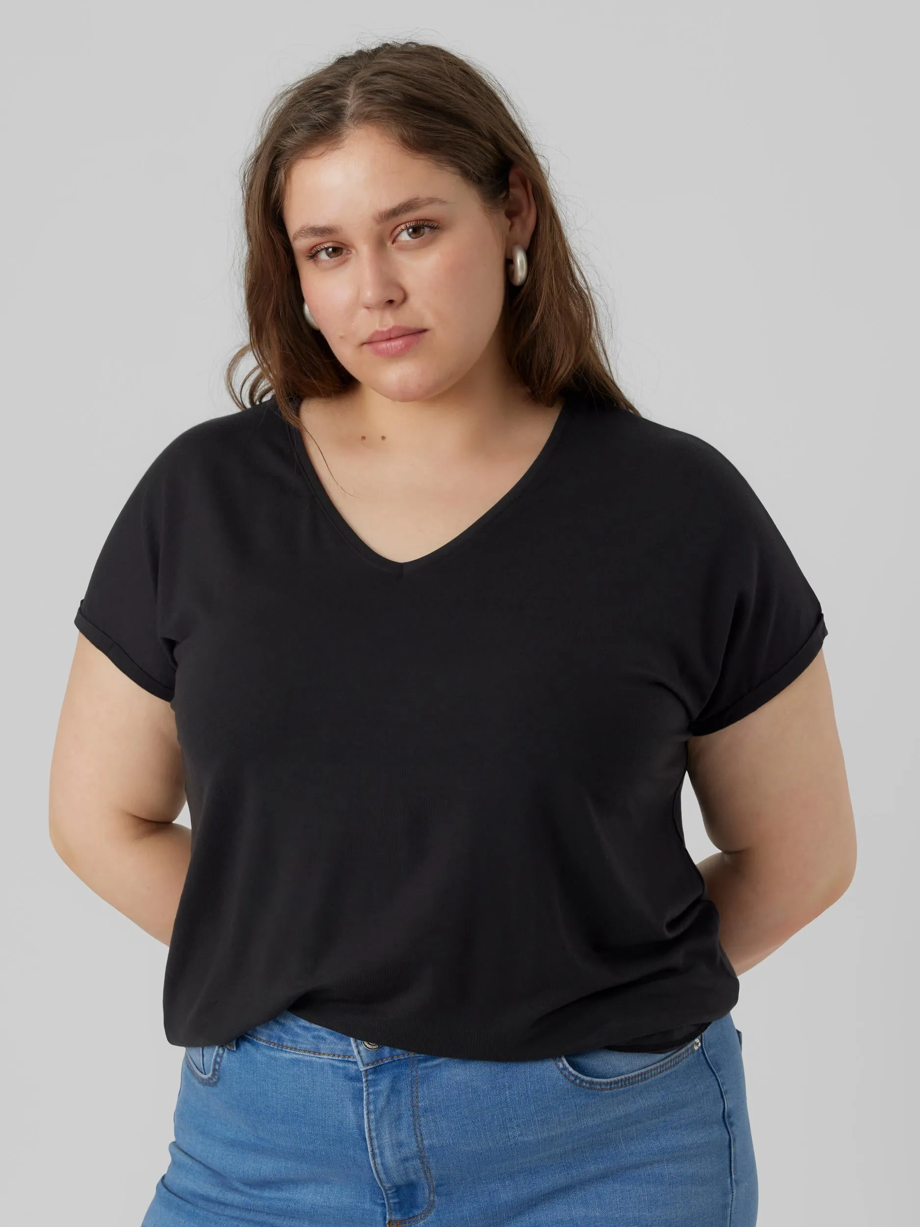 Vero Moda Curve Maya T-Shirt in Black