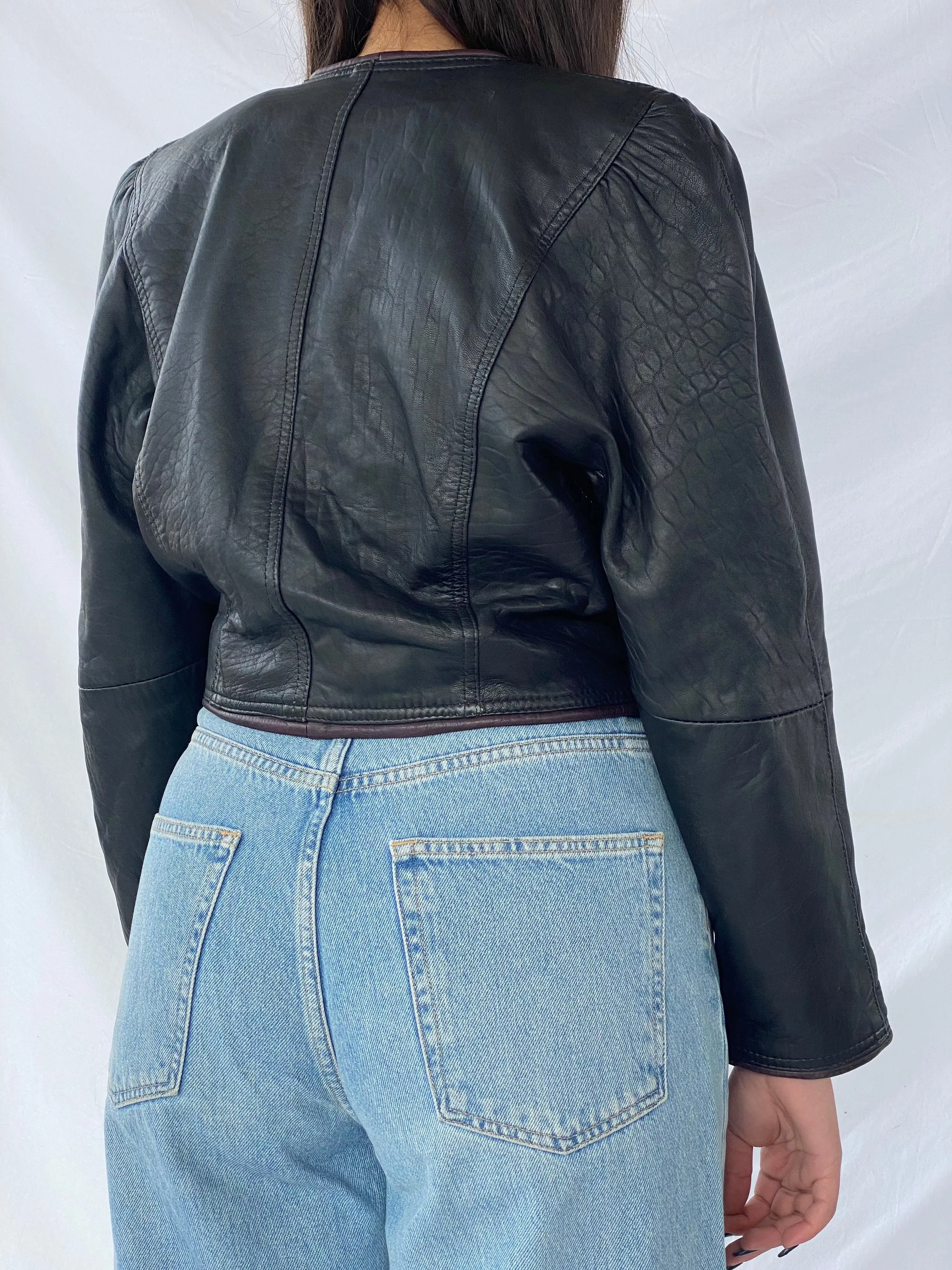 Vintage Cropped Leather Jacket