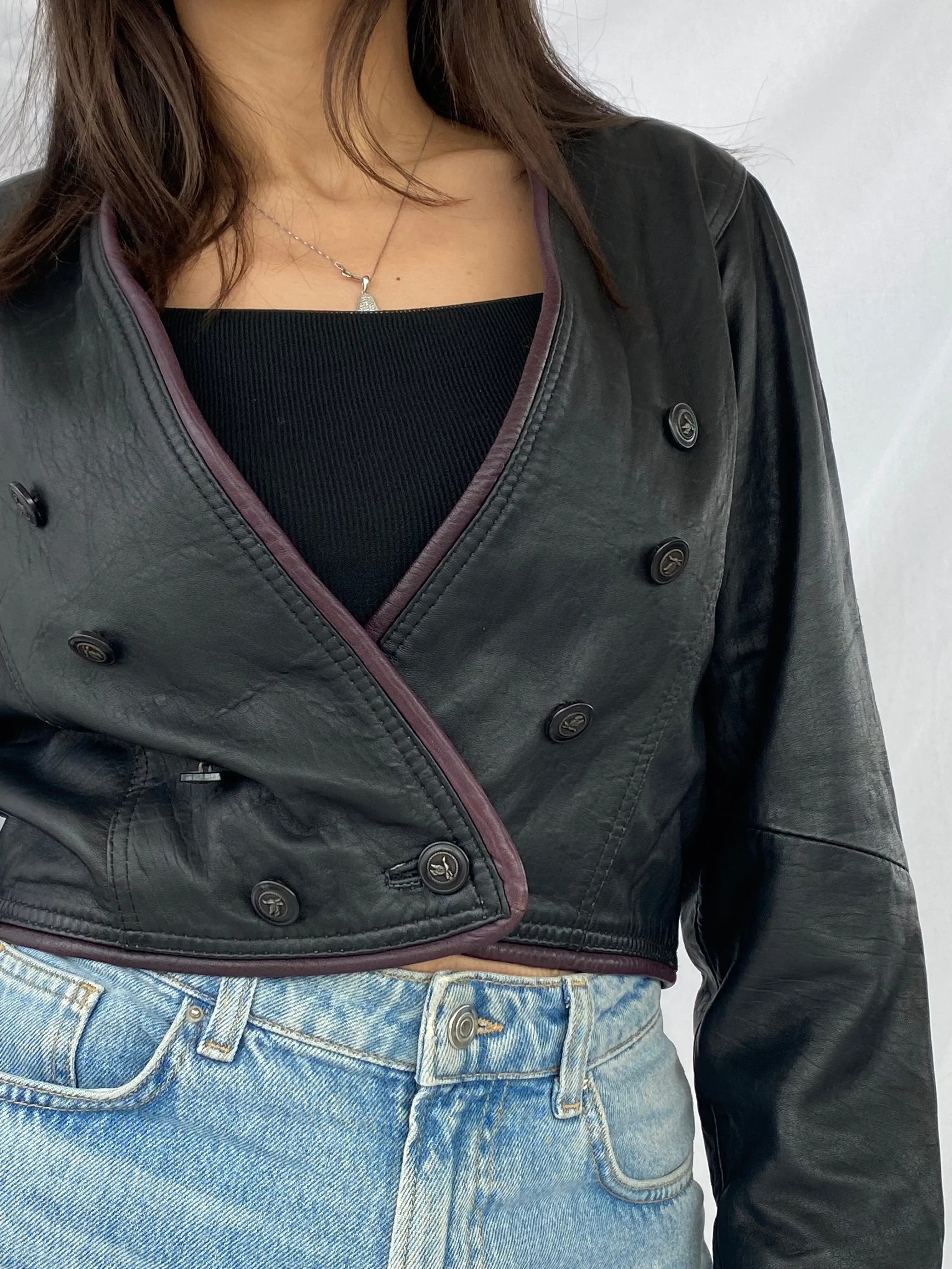 Vintage Cropped Leather Jacket