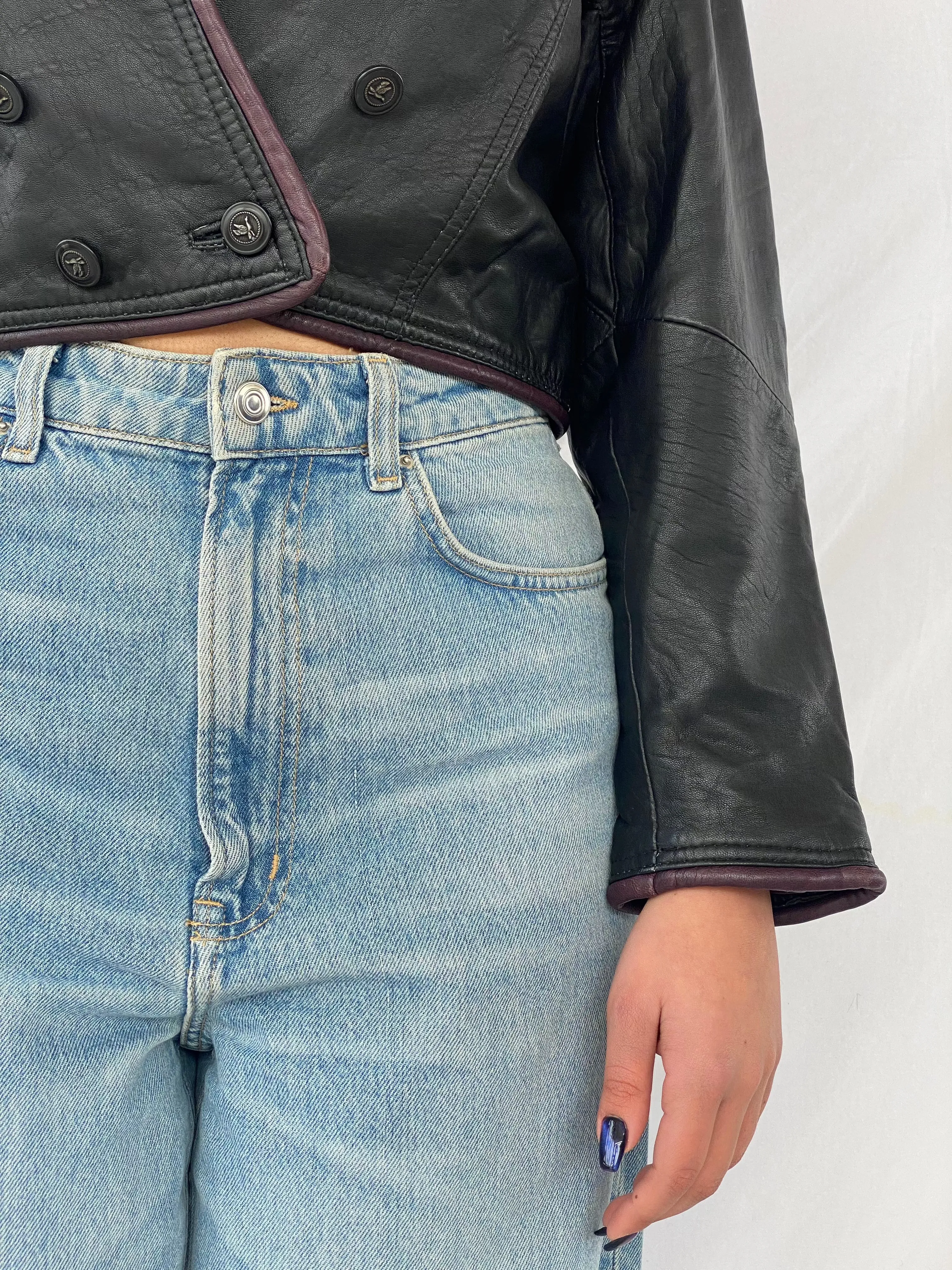 Vintage Cropped Leather Jacket