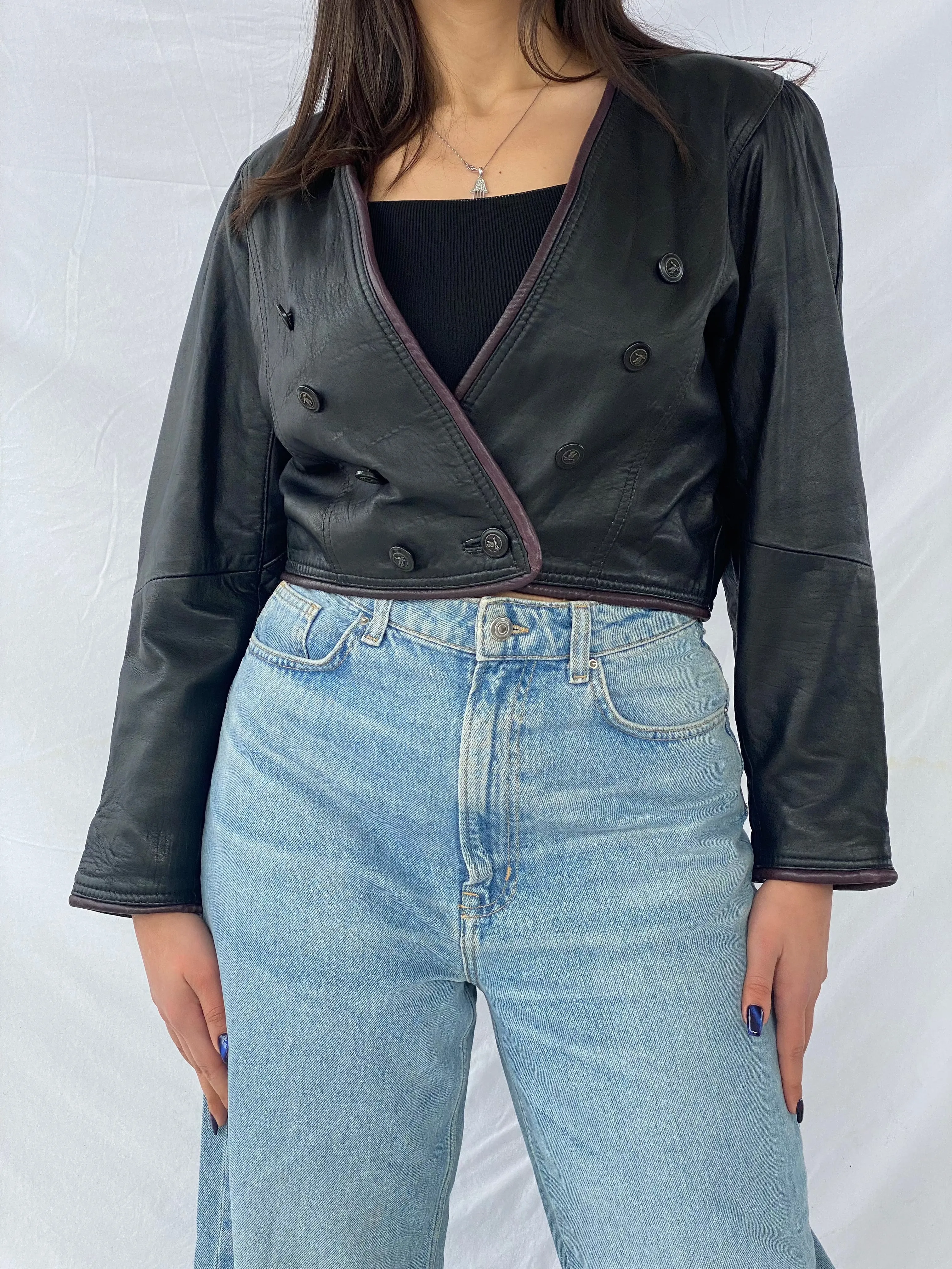 Vintage Cropped Leather Jacket