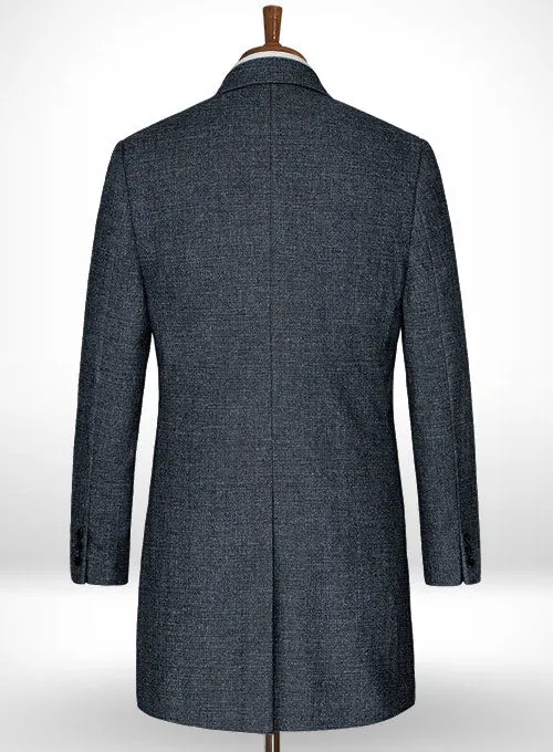 Vintage Glasgow Blue Tweed Overcoat