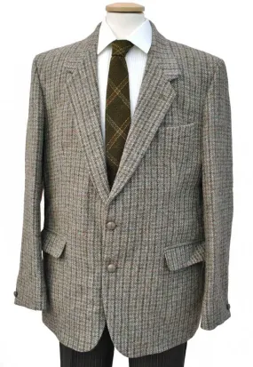 Vintage Grey Harris Tweed Sports Jacket • Dunn & Co • 46R