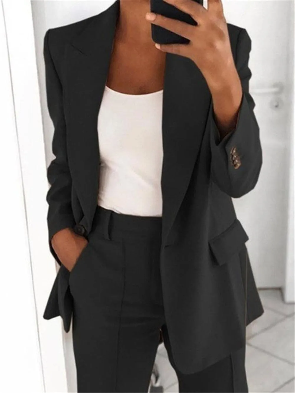 Wenkouban 2022 Spring Blazer Women Coat Loose Jacket Solid Green Casual Blazers Woman Fashion OL Formal Elegant Female Coats Office Lady