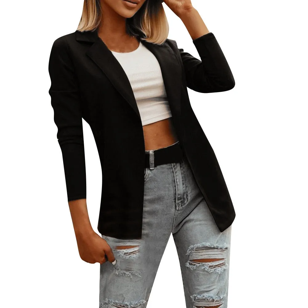 Wenkouban 2022 Spring Women's Blazer Coat Black Solid Loose Casual Elegant Blazers Female Fashion Formal Office Large Size Ladies Clothing