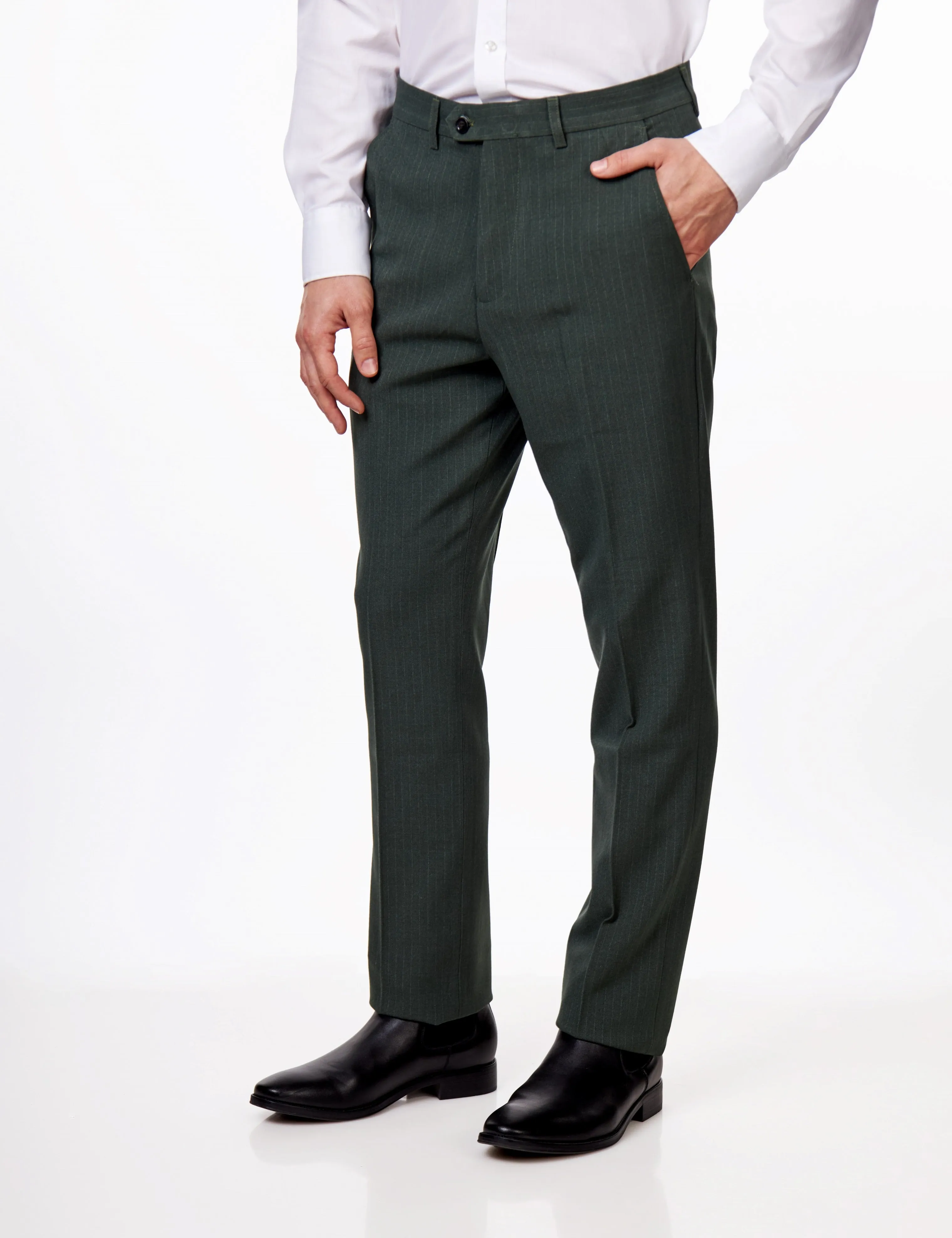 WILLIAM – GREEN DOUBLE BREASTED PINSTRIPE SUIT