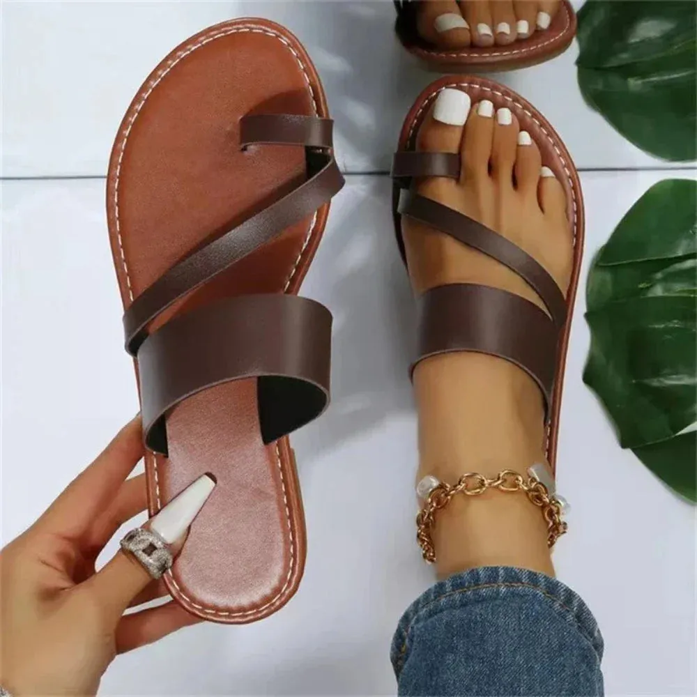 Women Summer Vegan Leather Slippers