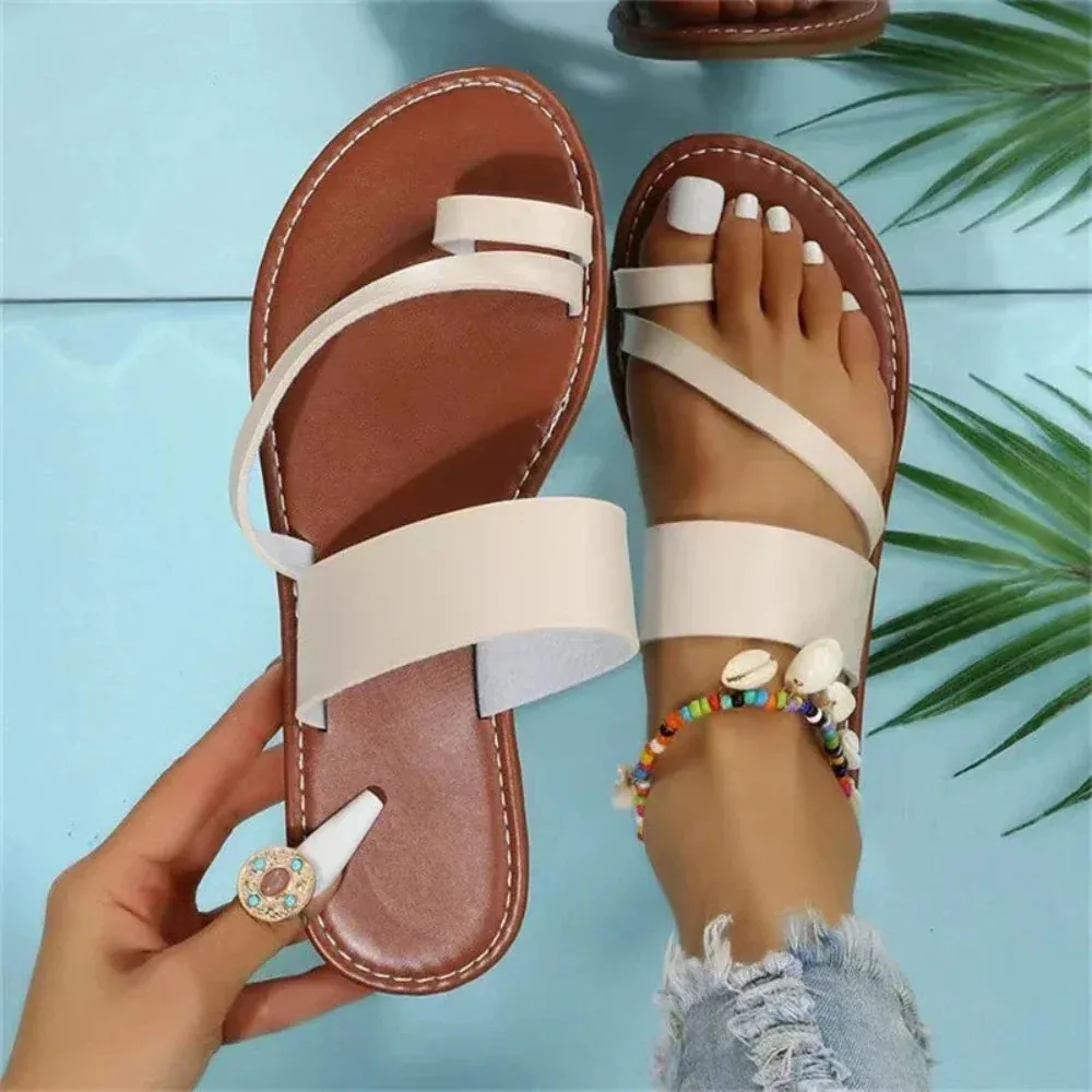 Women Summer Vegan Leather Slippers