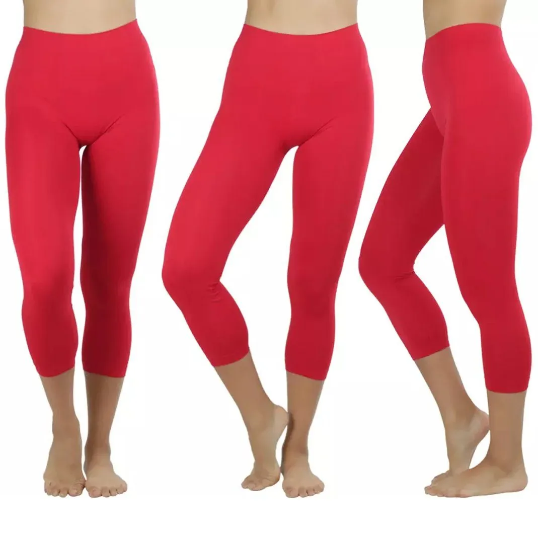 Women's Capri Seamless Lightweight Stretch Leggings