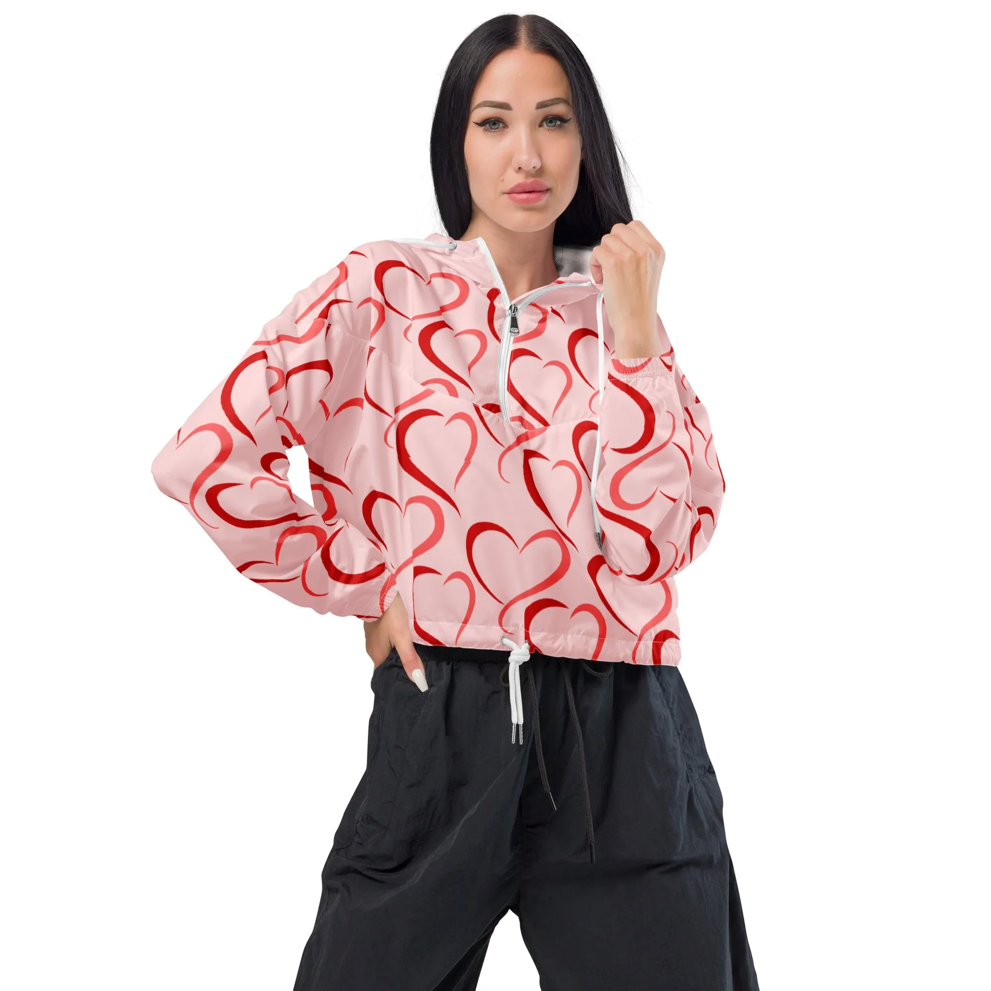 Women’s cropped windbreaker Heart Rings