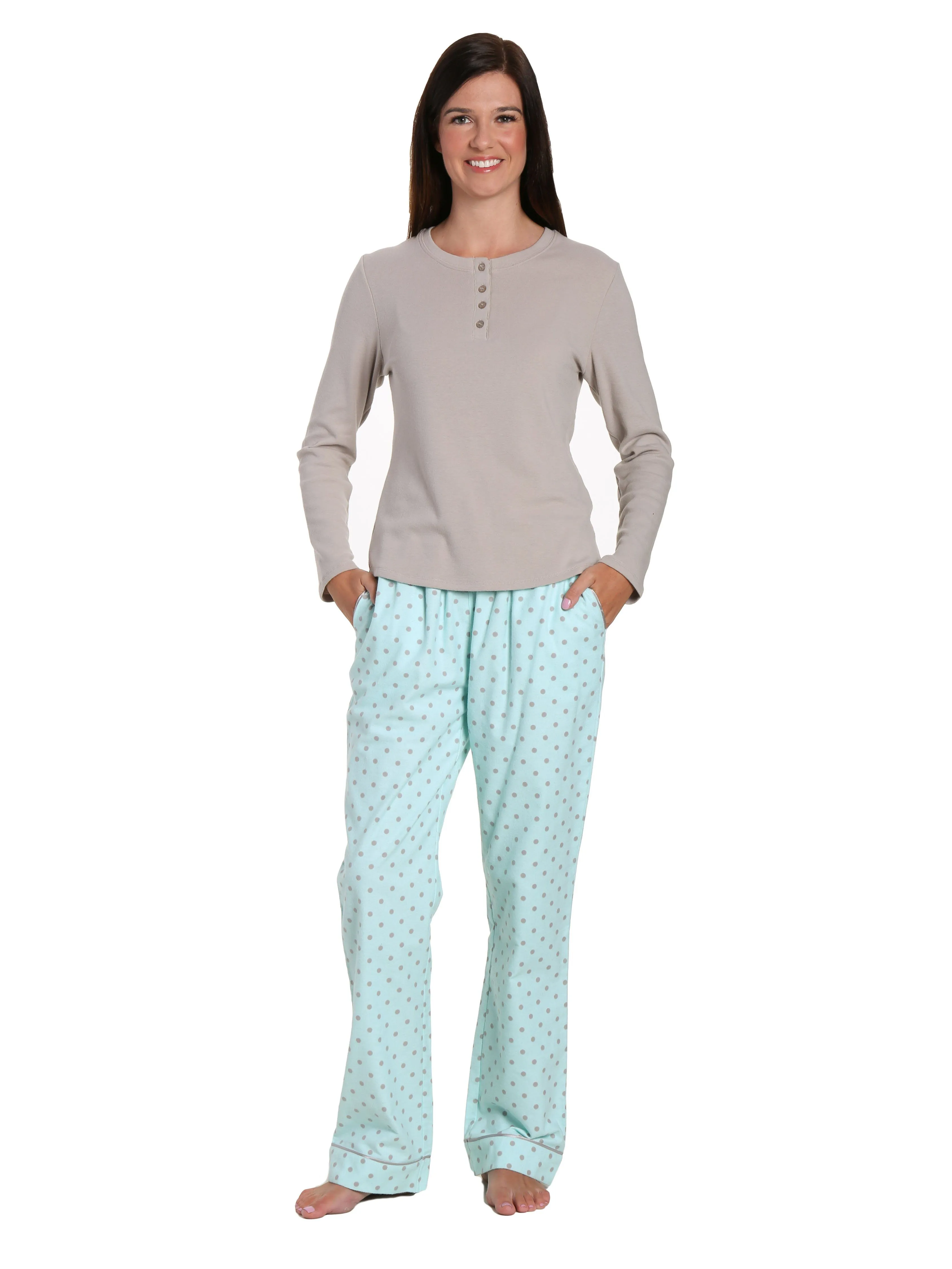 Womens Premium 100% Cotton Flannel/Thermal Loungewear Set