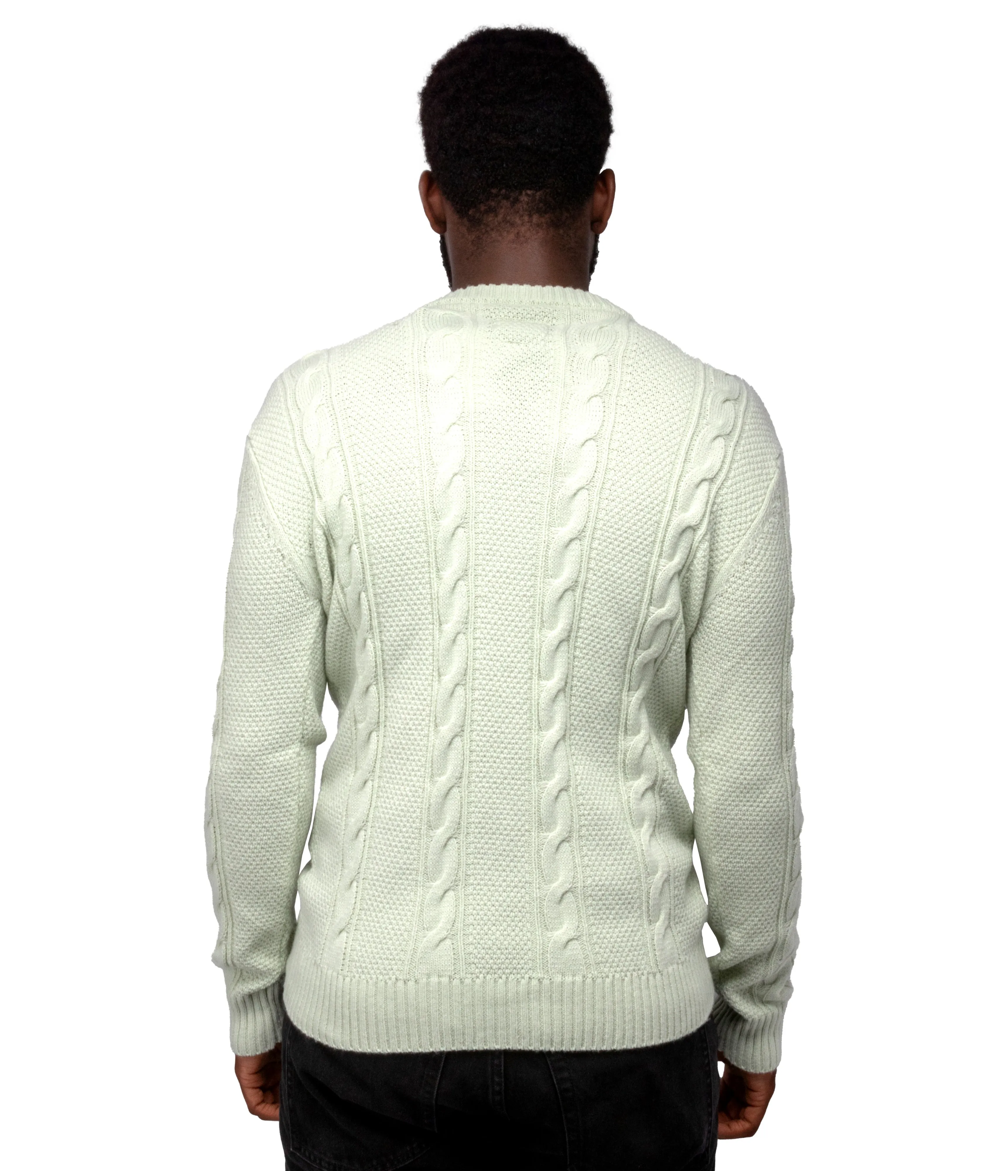 X RAY Men's Crewneck Cable Knitted Pullover Sweater