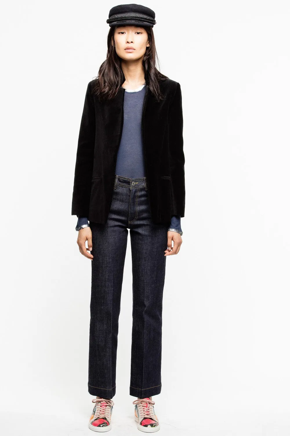 Zadig & Voltaire - Vollys Velours Faux Jacket in Noir