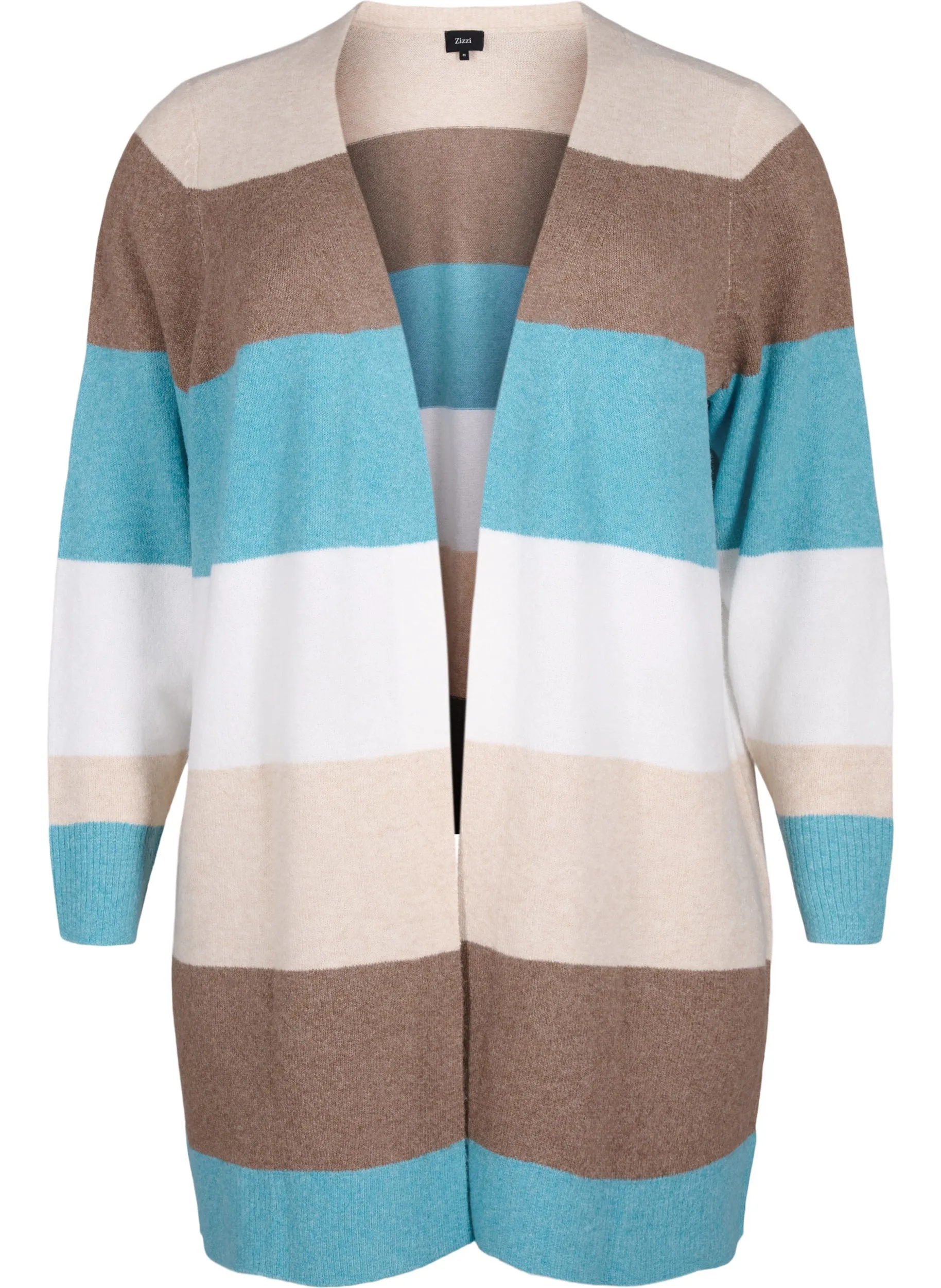 Zizzi Sunny Striped Cardigan in Blue